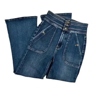 Frame Le Crop Ankle Flare Triple Button High Waist Jeans Size 26